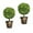 Light Green, variant on 22" Artificial Boxwood Topiary Ball Trees, Sun Resistant Faux Potted Plants with Fruits, Decorative Fake Shrubs Bushes with Cement Pot, Topiary Trees Artificial for Outdoor Indoor Set of 2