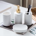 thumbnail image 1 of de accesorios , dispensador de loción, taza para cepillos de , soporte para cepillos de , esencial para mostrador de , 4 piezas Macarena Jabonera de baño, 1 of 8
