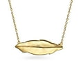thumbnail image 2 of Bling Jewelry Womens  Style Feather Leaf Pendant Necklace in 14K Gold Plated Silver, 2 of 4