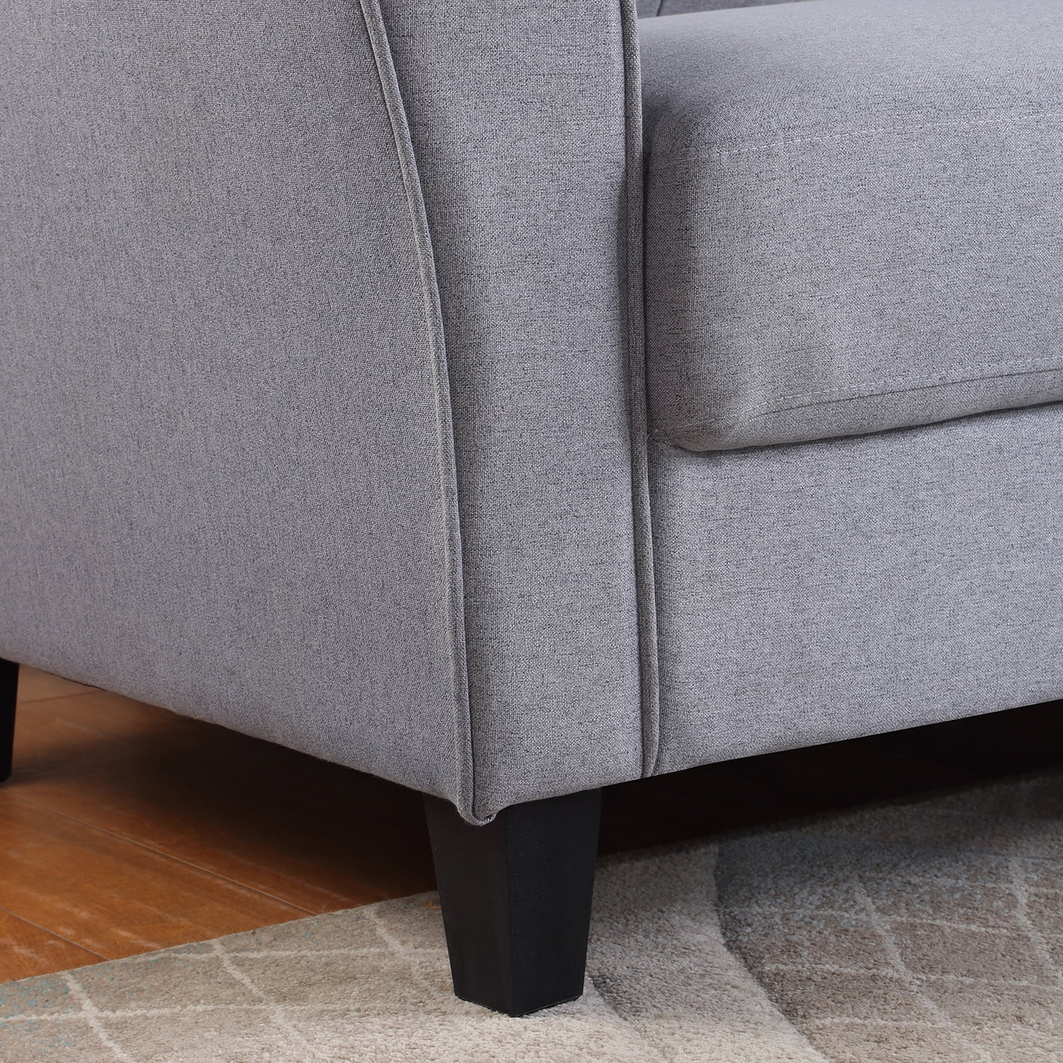 Kadyn 57.5" Modern Living Room Loveseat Sofa, Upholstered Sofa Couch for Home, Linen 2 Seater Sofa for Living Room, Light Grey-Blue