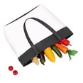 thumbnail image 6 of Muka Canvas Zippered Tote with Lining, Two-Tone Accent Gusseted Tote Bag, 15-1/2" x 12" x 3", 6 of 6