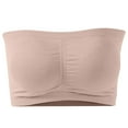 thumbnail image 2 of Aobny Pretty Womens Bras Beige Sleep Minimizer Strapless Nylon Bandeau Fitted Juniors Bras,36-40, 2 of 8