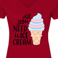 thumbnail image 4 of Inktastic All You Need is Ice Cream with Ice Cream Cone Women's V-Neck T-Shirt, 4 of 5