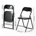 thumbnail image 3 of Pemberly Row Chaises Pliantes Ensemble de 2 Noir PVC Rembourré Cadre en Acier Durable, 3 of 6