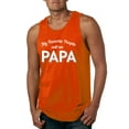 thumbnail image 1 of Wild Bobby My Favorite People Call Me PAPA Father's Day Men Graphic Tank Top, Orange, X-Large, 1 of 5