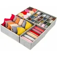 thumbnail image 1 of Caja de tela Liwei juego de 4 cajas Plegables con separadores para ropa interior calcetines corbatas bufandas, 1 of 6