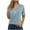 A-Light Blue, variant on JSheng Women Summer Tops Short Sleeve for Women Fashion Solid Color Button Loose Casual V-Neck Blouse A-Blue XL