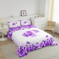 thumbnail image 3 of Erosebridal Letter Initial Bedding King Comforter Set,Monogrammed Personalized Bedding Sets King with Comforter,Flower Decor,Reversible,Super Cozy,3 Pieces, 3 of 8
