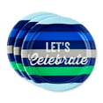 thumbnail image 6 of (6 pack) Stripe Let's Celebrate Disposable Paper Plates, 7", Blue/Green, 10 Count, by Way To Celebrate, 6 of 6