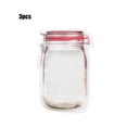 thumbnail image 2 of 3 Pcs Sacs Transparents de Conservation des Aliments en Forme de Bouteille pour Biscuits et Collations, Sacs de Scellage de Rangement, Sac à Fermeture Éclair, Couleur Rouge, 2 of 8