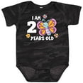thumbnail image 3 of Inktastic I am 2 Years Old Cute Smiling Butterfly with Flowers Girls Baby Bodysuit, 3 of 5