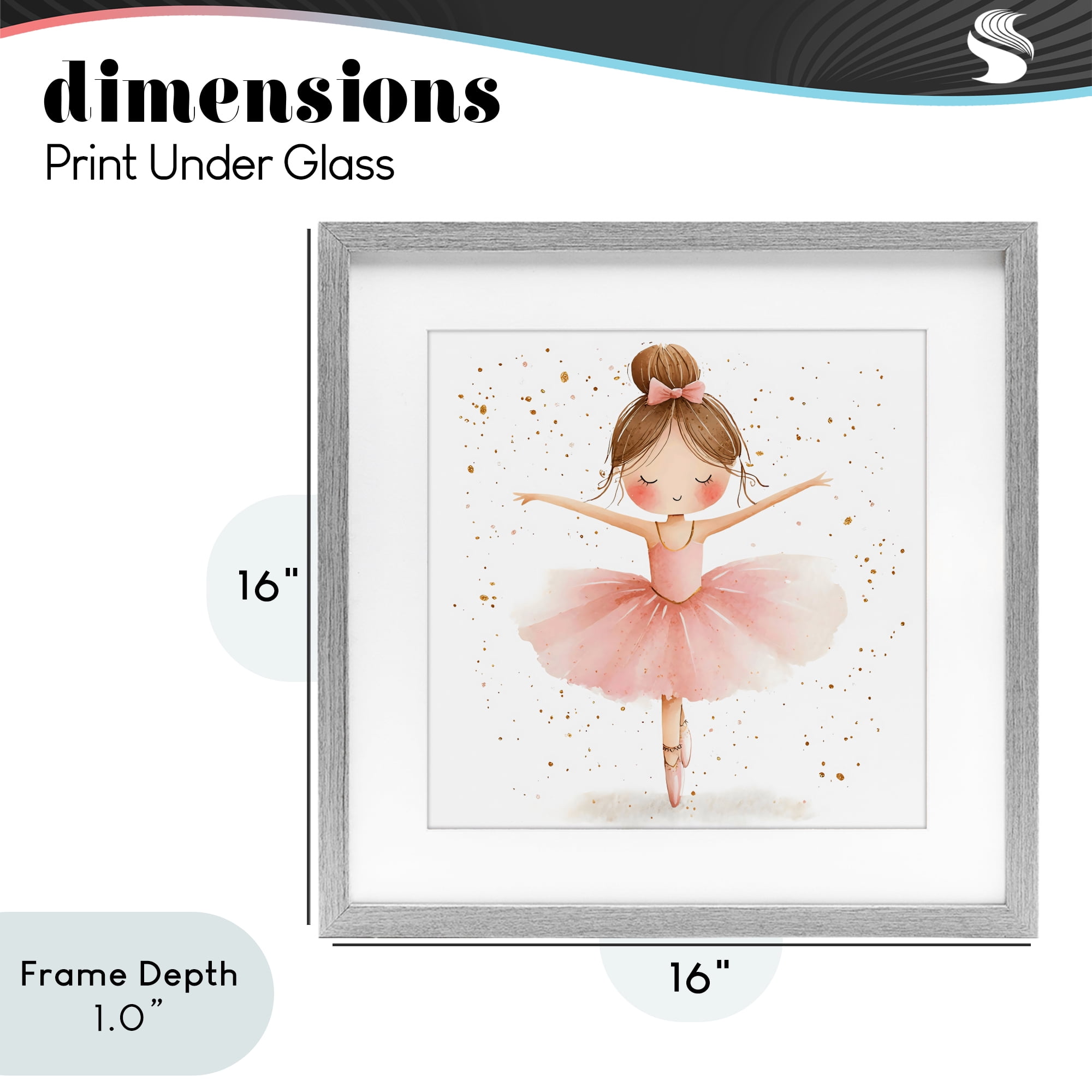 Stupell Industries Sweet Ballerina Pose Gray Framed Print Under Glass, design by Creative Studio
