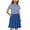 Blue-01, variant on Ugoldhm Cute Girls Striped Short Sleeve Crew Neck Summer Midi Dress with Pockets - Size 3-14