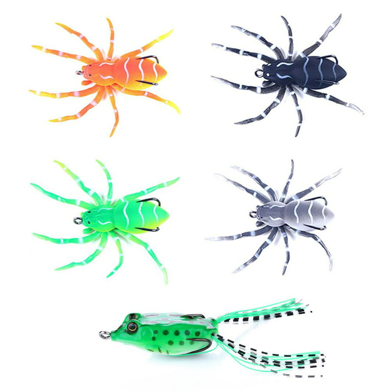Soft Spider Bait, Bass Fishing Lure, Lifelike Skin Pattern, Bionic Weedless  Strong Plastic Body, Barbed Hooks, for Bass Snakehead Pike Trout, 3.15in