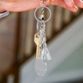 thumbnail image 4 of OULII 5Pcs Silver Badminton Racket Keychain Metal Key Rings Creative Sports Accessories, 4 of 8