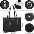 thumbnail image 3 of Laptop Tote Bag for Women 17 Inch, Large Office Work Bag with USB Port and Shoulder Straps, 3 of 7
