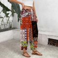 thumbnail image 4 of Wide Leg Pants Woman Flowy Palazzo Drawstring Elastic Waist Trousers with Pockets Casual Lounge, M, 4 of 5