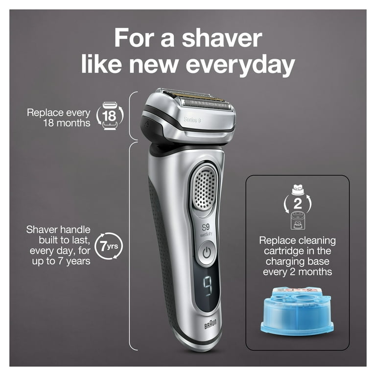 Braun Series 9 9370cc Wet Dry Mens Electric Shaver with Clean Station