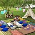 thumbnail image 4 of Extra Large Outdoor Picnic Blankets Waterproof Foldable 60" X 80", Boho Flower Beach Mat Essentials Accessories，Portable Packable Thick Floral Rug for Travel Camping Hiking, 4 of 6