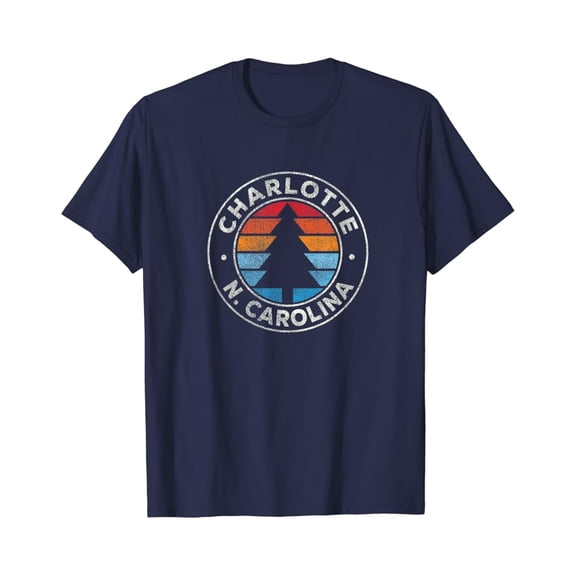Charlotte North Carolina NC Vintage Graphic Retro 70s T-Shirt