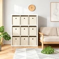 thumbnail image 5 of Dailivio Collapsible Fabric Cube Storage Bins (10.5" x 10.5"), Storage Cubes Organizer Bin with Handles for Clothes, Beige, 2 Pack, 5 of 8