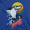 thumbnail image 2 of Shark Week Officially Licensed Skate Boarding Shark Unisex Adult Heather T Shirt, Royal Heather, 3X-Large, 2 of 4