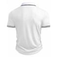 thumbnail image 4 of Tauxra Men's Short Sleeve Shirt, Casual Lapel Top with 3 Buttons, Breathable Polyester Shirt for Men, Versatile for Office and Daily Wear, 4 of 7