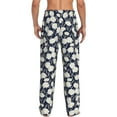 thumbnail image 3 of Uemuo Daisies Flowers Pattern Men's Wide Leg Palazzo Lounge Pants with Pockets Light Weight Loose Comfy Casual Pajama Pants-X-Large, 3 of 9