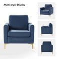 thumbnail image 4 of Tina's Home Modern Velvet Accent Chair Set of 2 with Gold Metal Legs, Tufted Club Chairs for Living Room, Bedroom & Office, Slate-Blue, 4 of 7