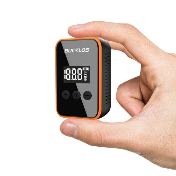 BUCKLOS Mini Bicycles Air Pump with Pressure Gauge, Max 150PSI Portable Bikes Tire Electric Inflator Type-C Battery Auto Stop with Presta and Schrader Valve for Road Bicycle, Mountain Bike, E-Bike