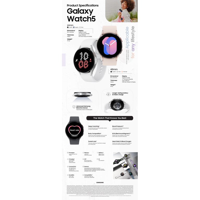 Samsung Galaxy Watch5 40mm LTE, Viedpulksteņi
