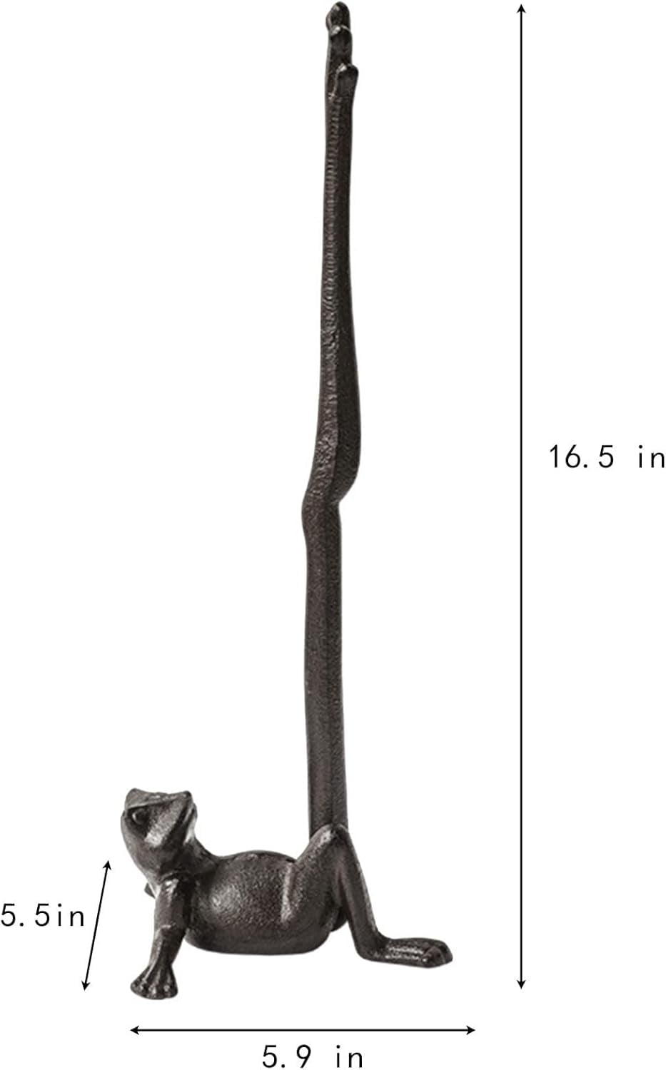 Frog Design Paper Towel Holder Floor Stand, 16.5 Inch Heavy Duty Cast Iron Construction, Vintage Bronze Kitchen Bathroom Decor