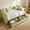 Green-With Drawers, variant on Twin Size Upholstery Daybed with Trundle and USB, Twin to King Design Adorable Wave Shaped Extendable Linen Sofa Bed Cozy Gingham Daybed, for Living Room and Bedroom