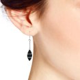 thumbnail image 5 of Teardrop Mosaic Stripes Black Onyx Inlay Sterling Silver Dangle Earrings, 5 of 5