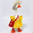 thumbnail image 4 of Mini Desk Goose Outfits Summer Clothes Set with Hat Dress and Bag for Statue Decor(Yellow,9cm), 4 of 4