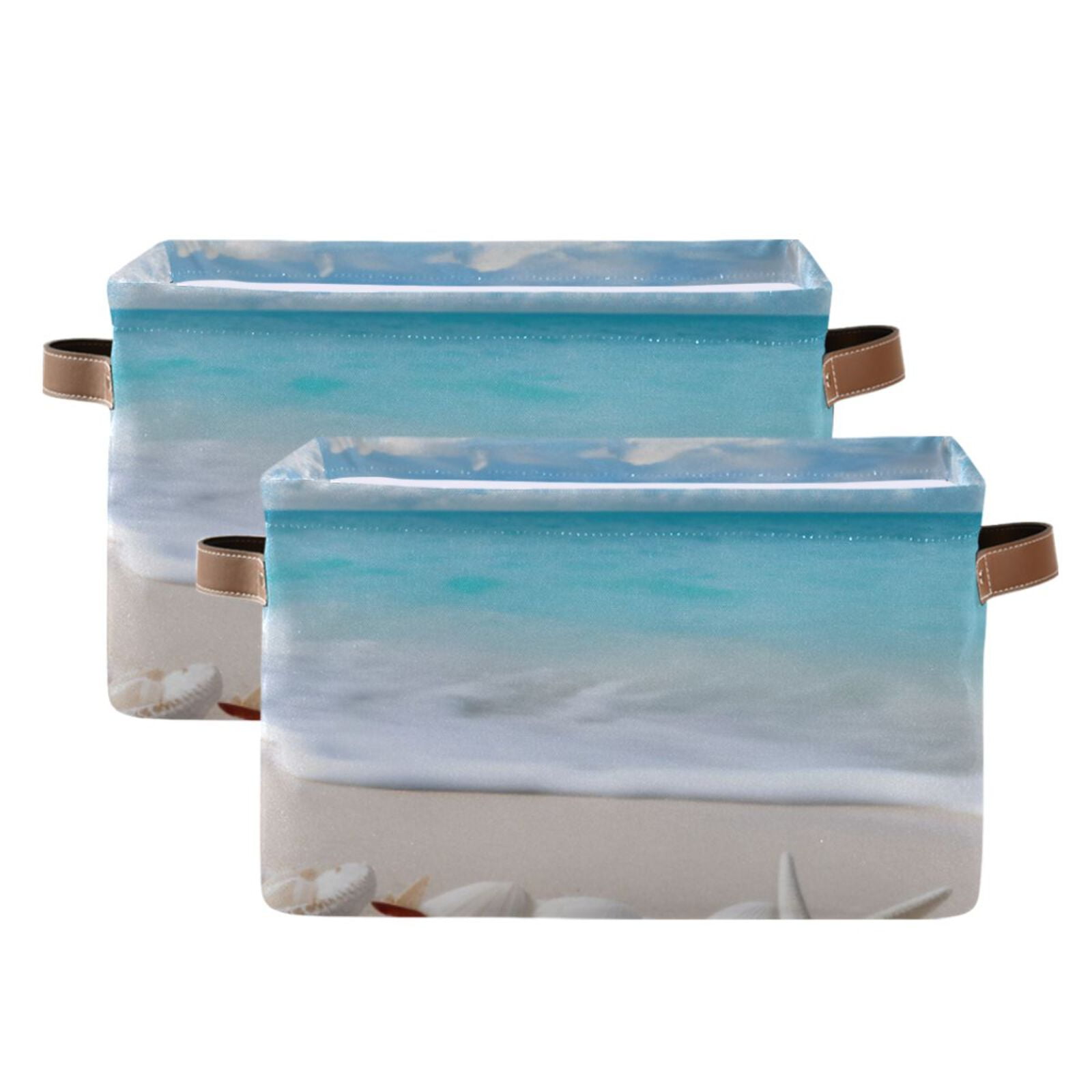 Beach Shells Sea Storage Bins Baskets With Handles Storage Box Clothes Organizer Organization Toys