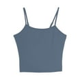 thumbnail image 3 of 2Pack Womens Camisole Crop Tank Tops Sexy Hot Girl Sleeveless Clubwear Going out Bandeau Bras Base Shirts Blue&Wine Small, 3 of 5