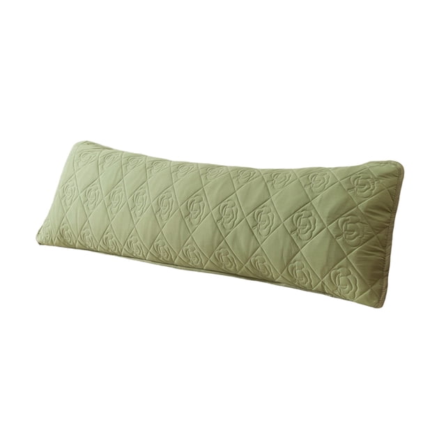 Side Sleeper Pillowcase 18 in x 47 in Quilted Polyester Double Pillow Cover with Full Wrap Design and Secure Button Closure