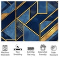 thumbnail image 4 of Living Room Area Rugs, Geometric Art Line Blocks Printed Design Carpet, Indigo Washable Rectangle Rug, Soft Short Pile Carpet For Bedroom Dining Room Non-Slip Rug, 4 of 7