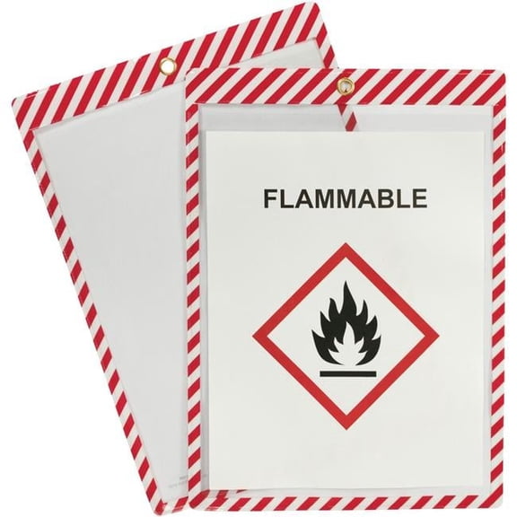 C-Line Products Safety Striped Shop Ticket Holders - White & Red