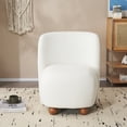 thumbnail image 2 of EUROCO Low-Back Armless Accent Chair,Modern Upholstered Living Room Chair with Skin-Friendly Upholstery and Exquisite Round Pine Wood Feet, Suitable for Small Living Spaces,Balcony and Bedroom,White, 2 of 7
