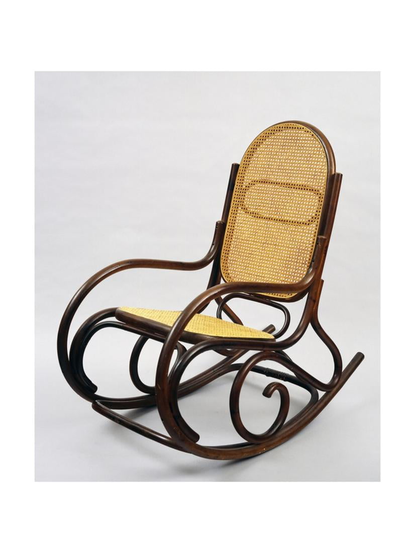 Style Rocking Chair, Bentwood Frame with Cane Seat