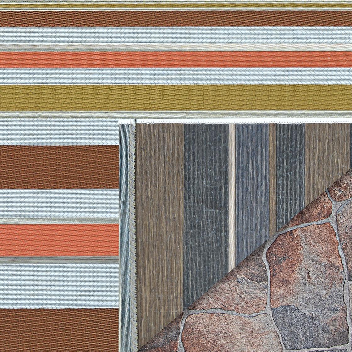 Couristan Dolce Striped 2'3" x 3'11" Sunset Outdoor Rug