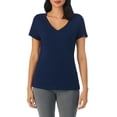 thumbnail image 1 of Top de pijama Nautica para mujer, cuello en V, manga corta, algodón, 1 of 6