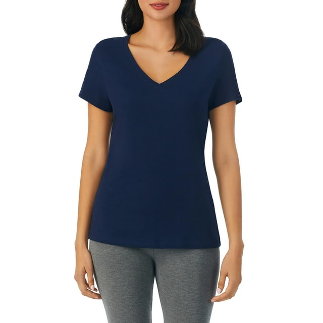 Top de pijama Nautica para mujer, cuello en V, manga corta, algodón