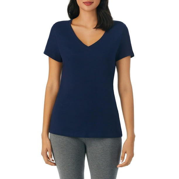 Top de pijama Nautica para mujer, cuello en V, manga corta, algodón