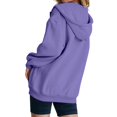 thumbnail image 6 of Lumtrix Womens Zip Up Hoodie Oversized Sweatshirt Soft Fleece Pullovers Comfy Sweatshirts with Pocket Light Purple M, 6 of 10