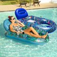 thumbnail image 5 of Large Pool Floats Lounger Adults - 55'x36' Oversized Lake Float Floaties, Inflatable Pool Raft with Cup Phone Holder, Backrest, Footrest, 5 of 5