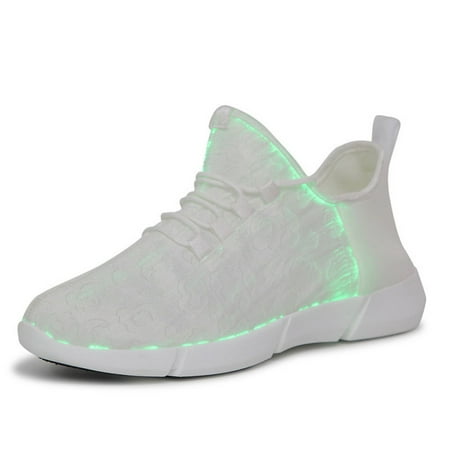 

Led Fiber Optic Shoes for Girls Boys Men Women USB Recharge Glowing Sneakers Light up Shoes Pink 37