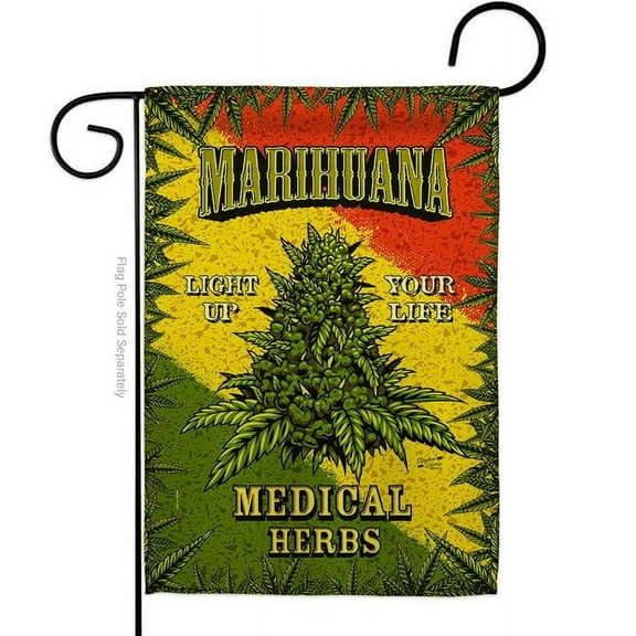 Angeleno Heritage G135545-BO Marihuana Novelty Trendy 13 x 18.5 in. Double-Sided Decorative Vertical Garden Flags for House Decoration Banner Yard Gift